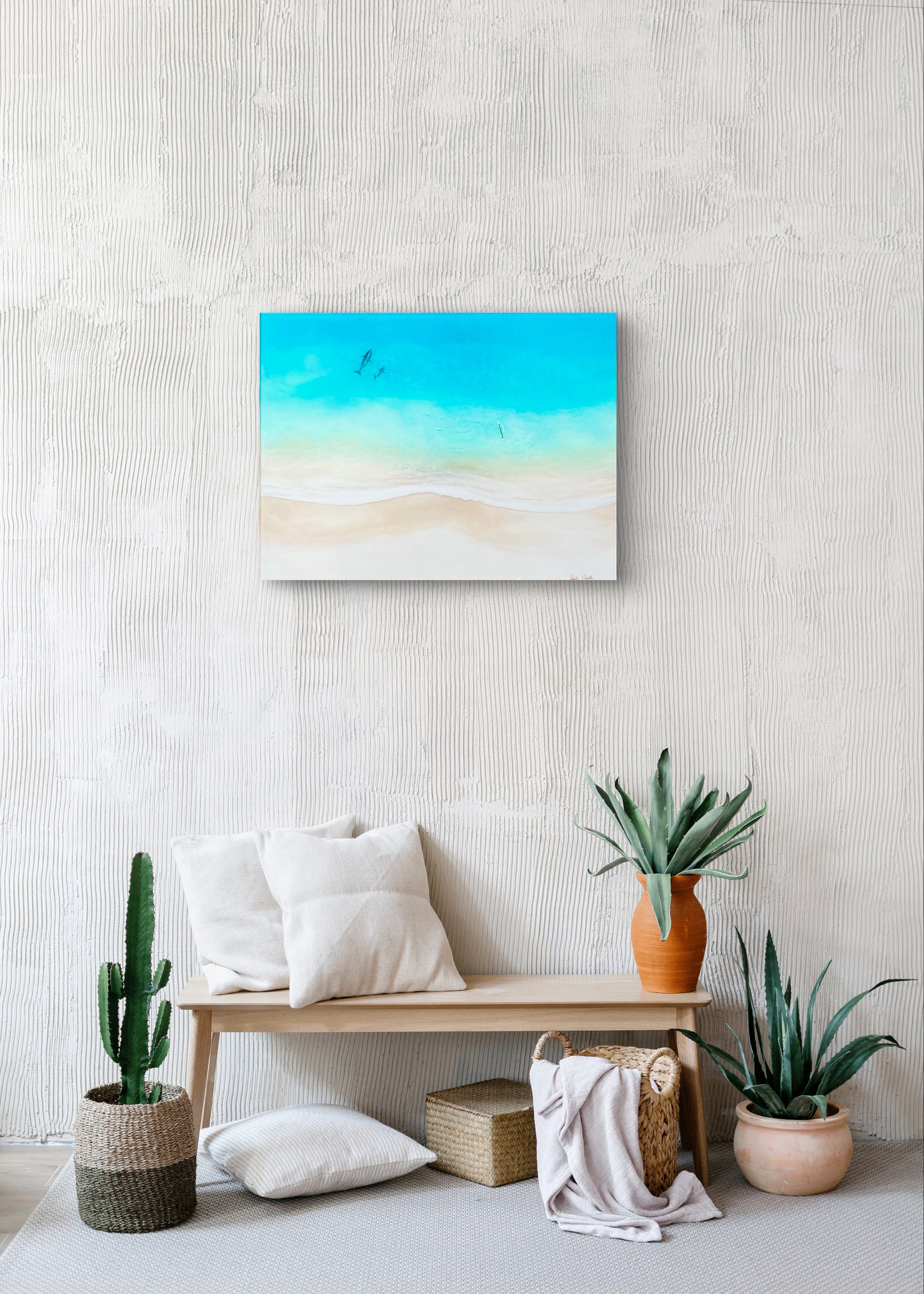 サラカードル　wailea2 クジラの親子 Sarah Caudle / サラカードル】”Wailea2”Matted Print – Sarah
